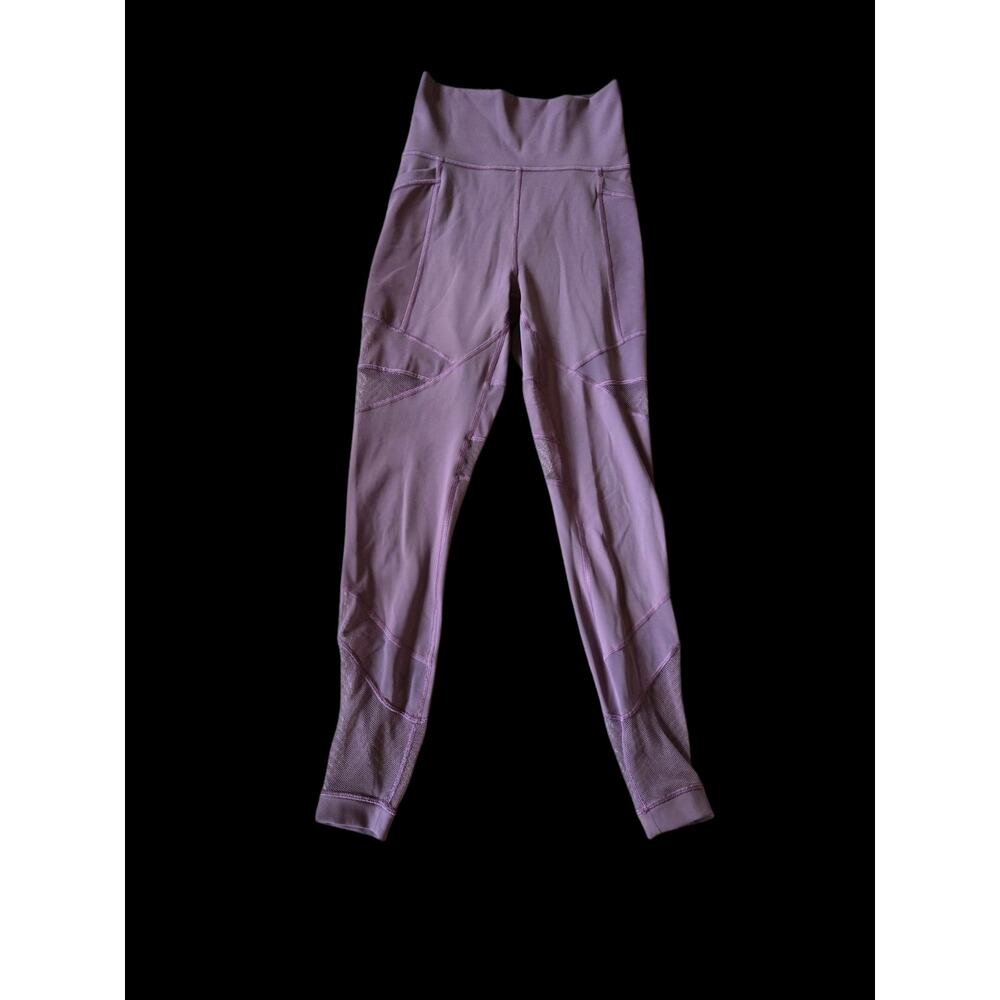 Lululemon purple mesh panel leggings, size 4